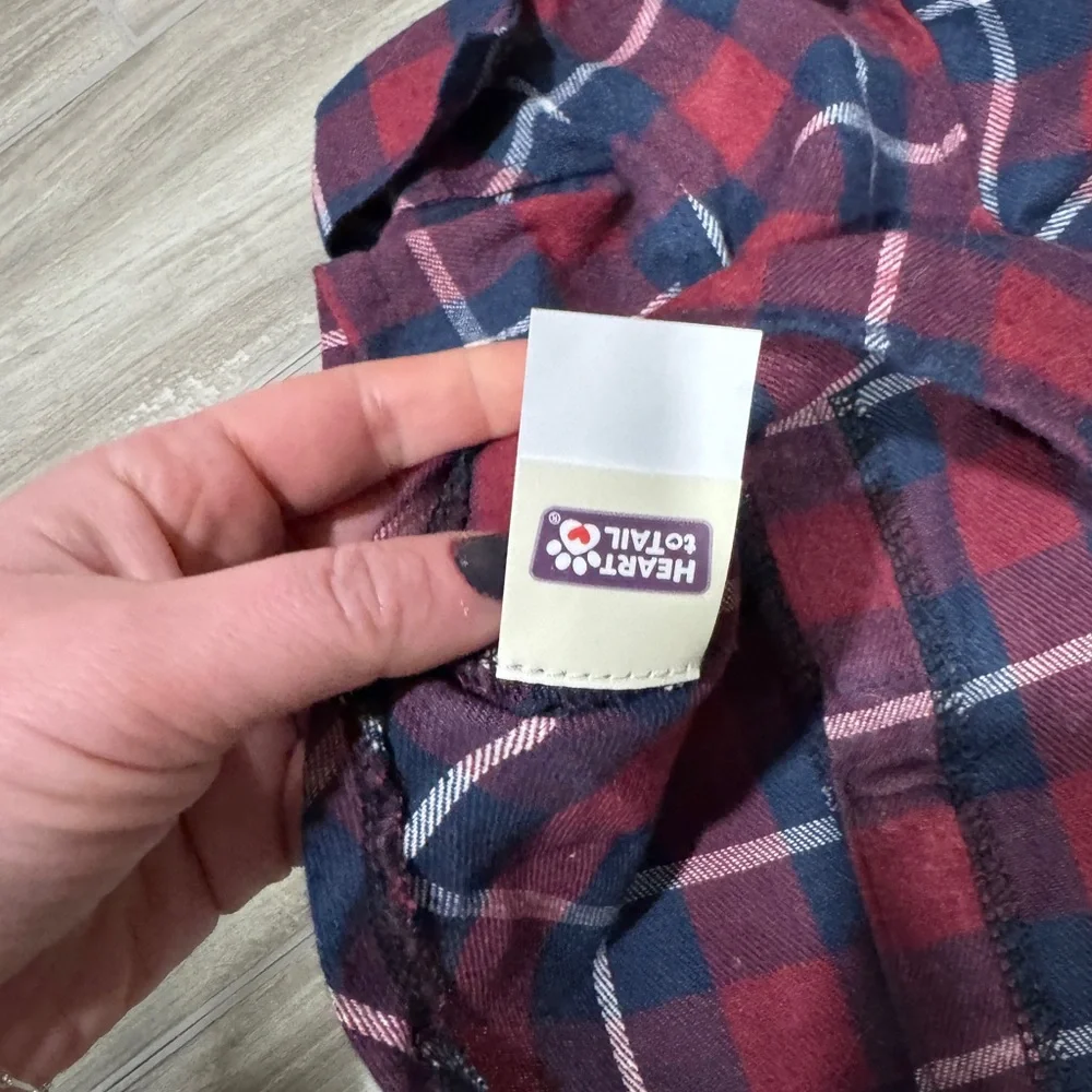 XS dog plaid button down shirt